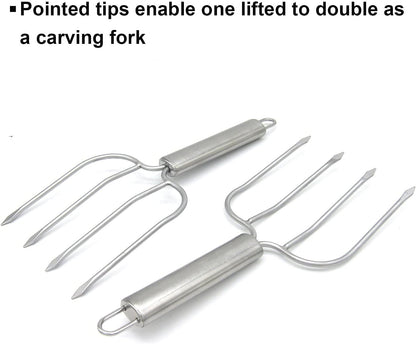 Turkey Lifter Forks Set of 2 Stainless Steel Turkey Lifters with Non-Slip Handle Turkey and Poultry Lifters Turkey Claws Carving Fork
