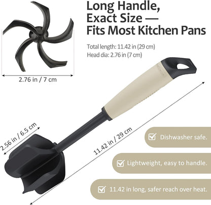 Ourokhome Meat Chopper and Potato Masher, Heat Resistant Nylon Ground Beef Smasher for Hamburger, 5 Curved Blades Nonstick Safe Mixer & Stirrer, Practical Kitchen Gadgets, Mint