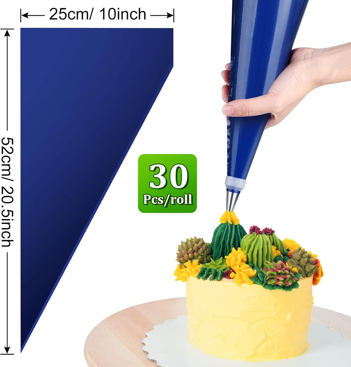 ELECLAND Disposable Piping Bags, Dark Blue