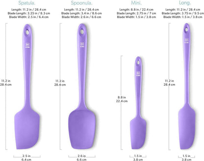 DI ORO Silicone Spatula Set - 600F Heat Resistant, 4-Pc Black