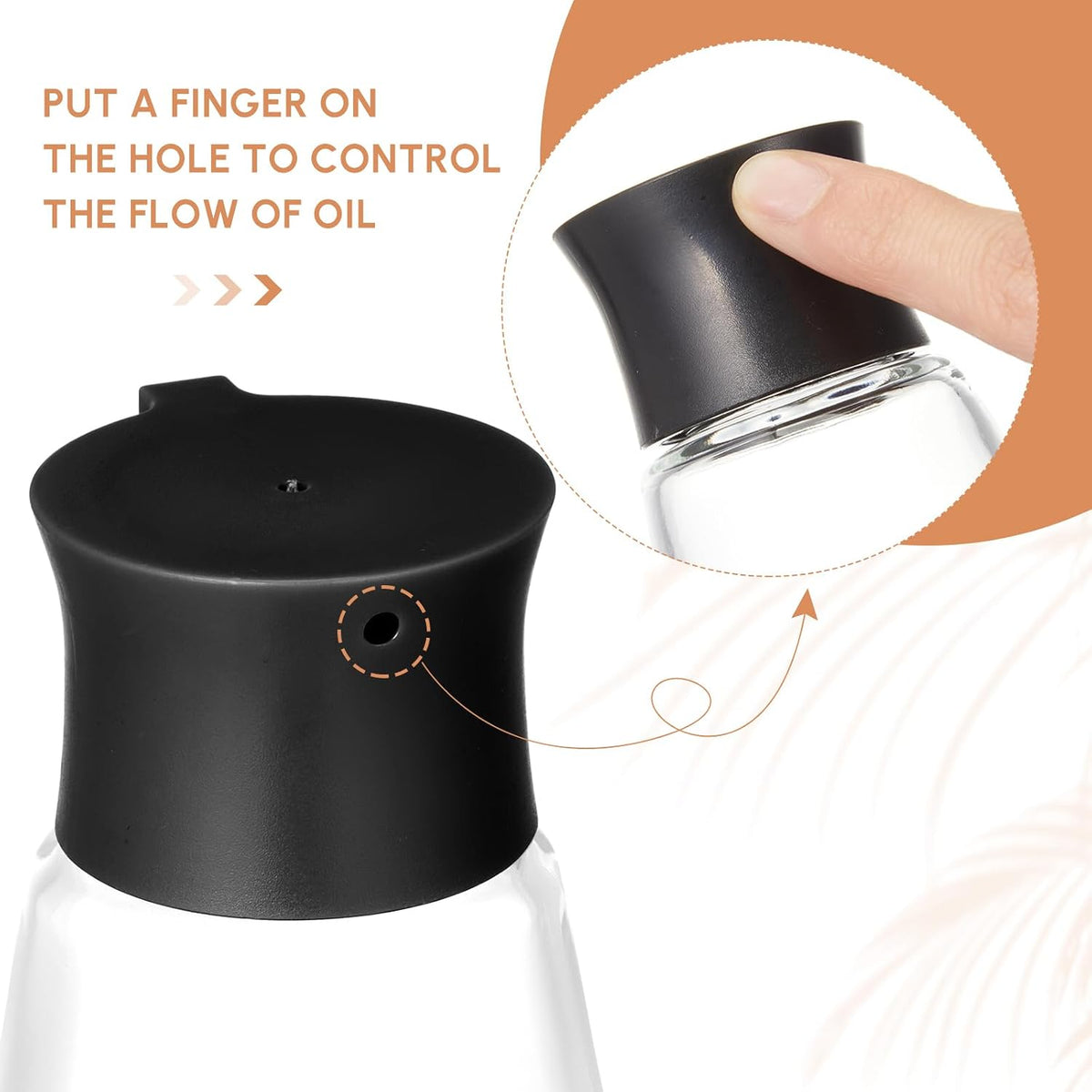 Glass Soy Sauce Dispenser Bottles, 9.6 oz Oil Cruet, Black