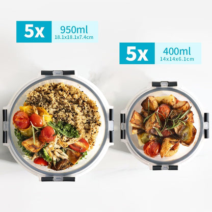 Igluu Meal Prep Glass Containers with Air Vent Lids (5 Pack+Extra Lid) – Airtight & BPA-Free – Oven, Microwave, Freezer and Dishwasher Safe – 28oz – Durable Borosilicate Glass