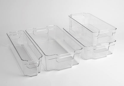 Dial Industries, Inc.Fridge, Kitchen Pantry Stackable Organizer Bins, Set of 4, Assorted Sizes
