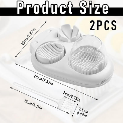 1-Package 3 In 1 Egg Slicer For Hard Boiled Eggs,3-Way Modes Chopper Cutter Stainlesshard Boiled Egg Slicer,Hard Boiled Egg Dishwasher Safe,Egg Cutter For Hard Boiled Eggs Strawberry Mushroom Slicer