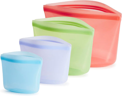 Stasher Silicone Reusable Food Storage Bags, 2-Pack Bowls, Reusable Freezer Bags, Microwave, Dishwasher, Oven Safe, Sous Vide, Lunch Containers, Eco Friendly, Food-safe Silicone Snack Bag, Clear | Reusable Food Bags