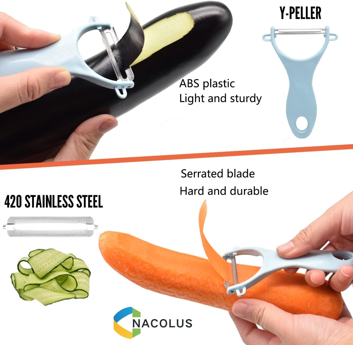 NACOLUS 5 in 1 Mandoline Slicer Vegetable Slicer Mandolin Multi Blade Potato Veggie Slicer Vegetable Cutter Julienne Shredder Potato Slicer Green