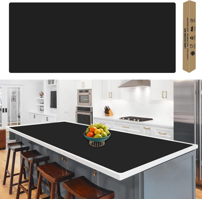 72''x16'' Extra Large Silicone Mat for Kitchen Counter, Heat Resistant Countertop Protector, Non-Slip Waterproof Kitchen Island Mat, Easy to Clean, Light Gray