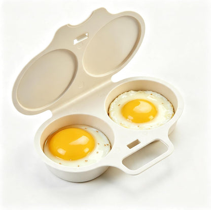 Dual Cavity Microwave Egg Poacher, Two Egg Cooker with & Handle