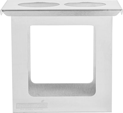 Restaurantware Stainless Steel Bottle Organizer - 1 Count - 6.299 x 7.087 x 0.394 Inches - Dishwasher-Friendly Condiment Holder - Kitchen Bottle Rack - Space-Saving Design - Silver