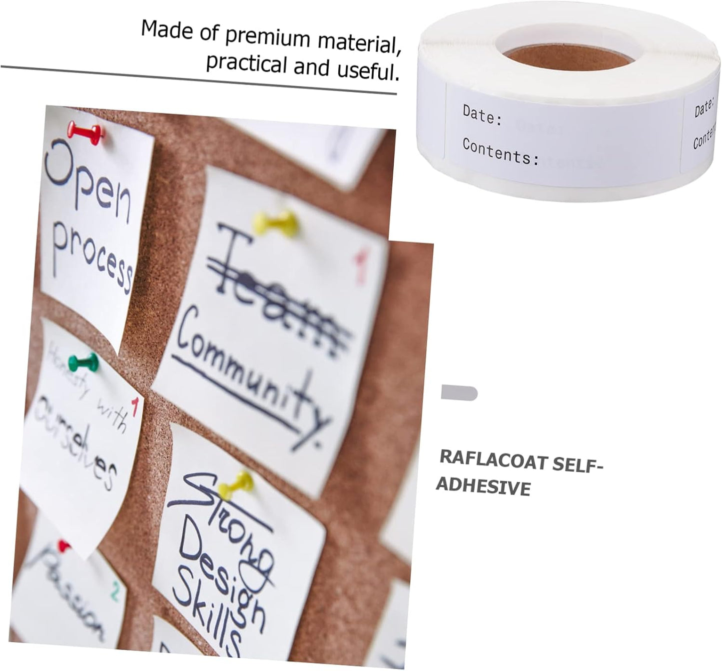 DOITOOL Writable Blank Sticker Labels 1 Roll of Food Marked Classified Stickers for Easy Organization and Date Tracking Removable and Waterproof for Kitchen and Storage