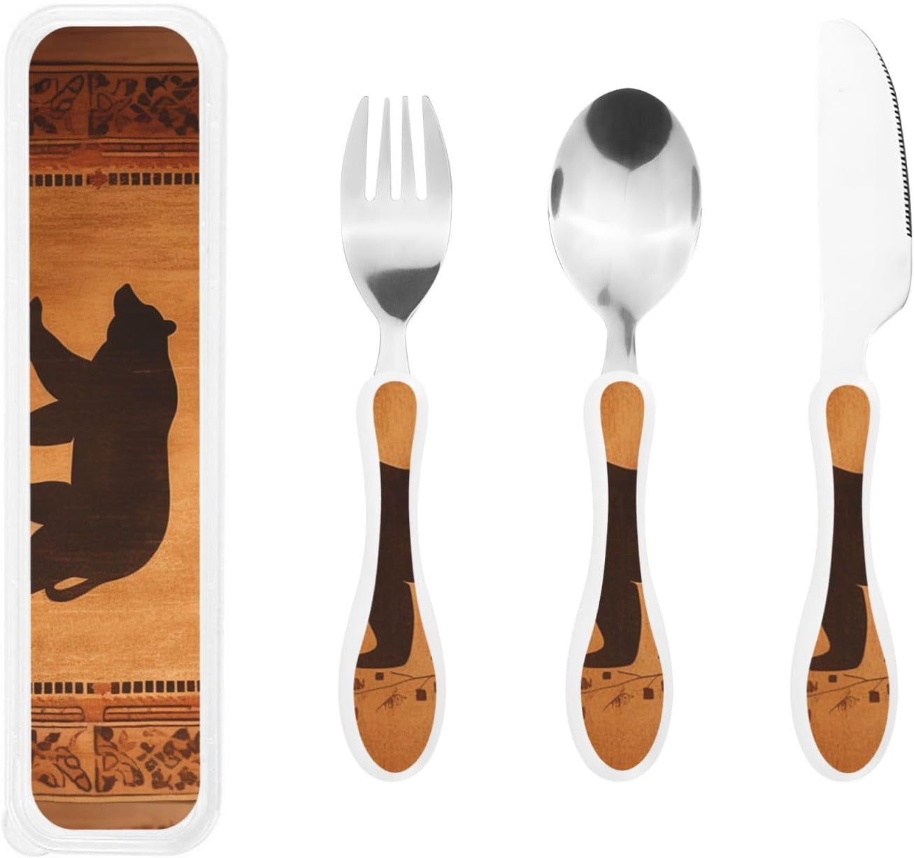 3-Piece Kids Silverware Set With Storage Case, Stainless Steel Reusable Children Safe Knife Spoon Fork Set Ocean Sea Animal Shark Children Flatware Set For Kids Lunch Box