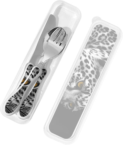 3-Piece Kids Silverware Set With Storage Case, Stainless Steel Reusable Children Safe Knife Spoon Fork Set Samurai Children Flatware Set For Kids Lunch Box