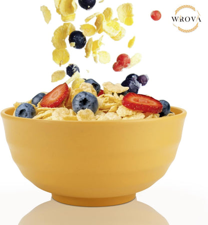 Wheat Straw Bowl Sets,8 PCS Unbreakable Cereal Bowl 26 OZ,Microwave and Dishwasher Safe Bowls,Bowl Sets for Camping and Picnic BPA Free Colorful Salad Bowls for Serving Soup,Oatmeal and Fruit Etc…