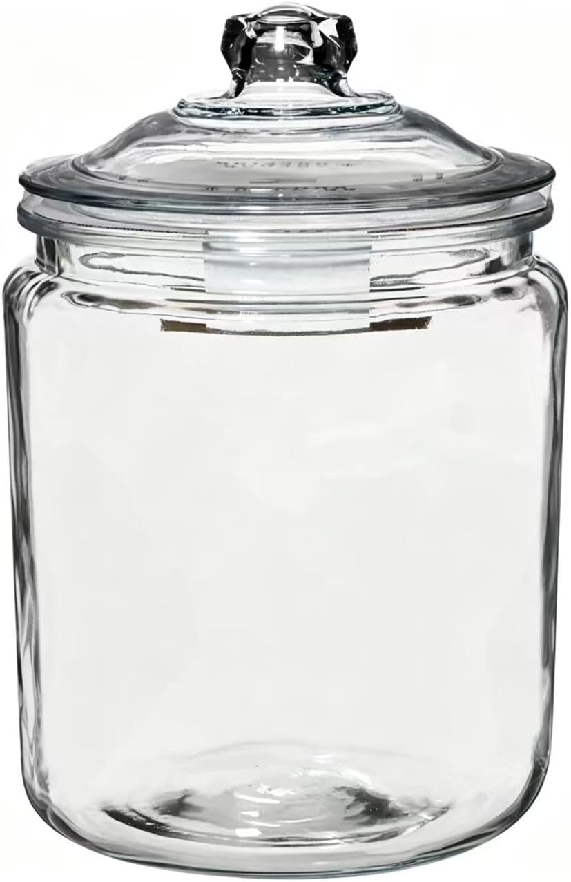 2 Gallon Glass Jar with Lid, Large Clear Apothecary Canister for Pantry Storage, Airtight Container for Flour, Sugar, Pasta – Dishwasher Safe