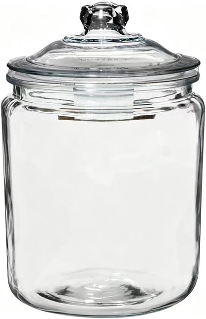 2 Gallon Glass Jar with Lid, Large Clear Apothecary Canister for Pantry Storage, Airtight Container for Flour, Sugar, Pasta – Dishwasher Safe