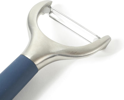 Calphalon Prime Straight Vegetable Peeler, Stainless Steel Peeler with Swivel Blade for Fruits & Vegetables, Weighted Handle for Control, Weighted Handle for Control