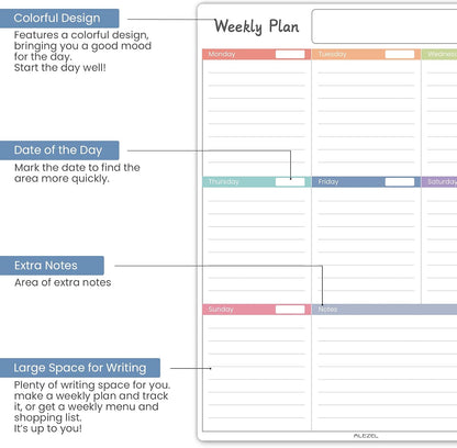 ALEZEL Magnetic Fridge Calendar Whiteboard, Dry Erase Refrigerator Calendar Set (3 Boards) - Magnetic Weekly Calendar for Fridge, Dry Erase Calendar, Grocery List White Board, 3 Markers + Eraser