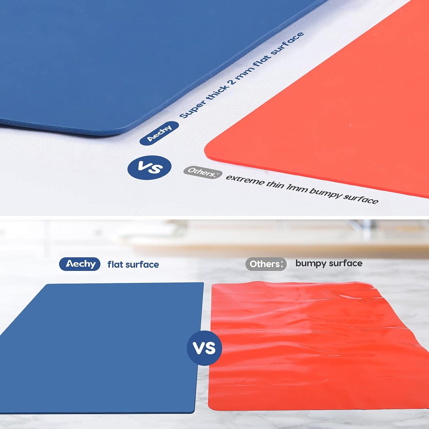AECHY Extra Large Silicone Mat 78.74”x19.69”x0.08”, Multipurpose Silicone Mat Thick Heat Resistant Mat Shipped Rolled Up Kitchen Counter Mat Nonslip Silicone Mats for Kitchen Counter Translucent