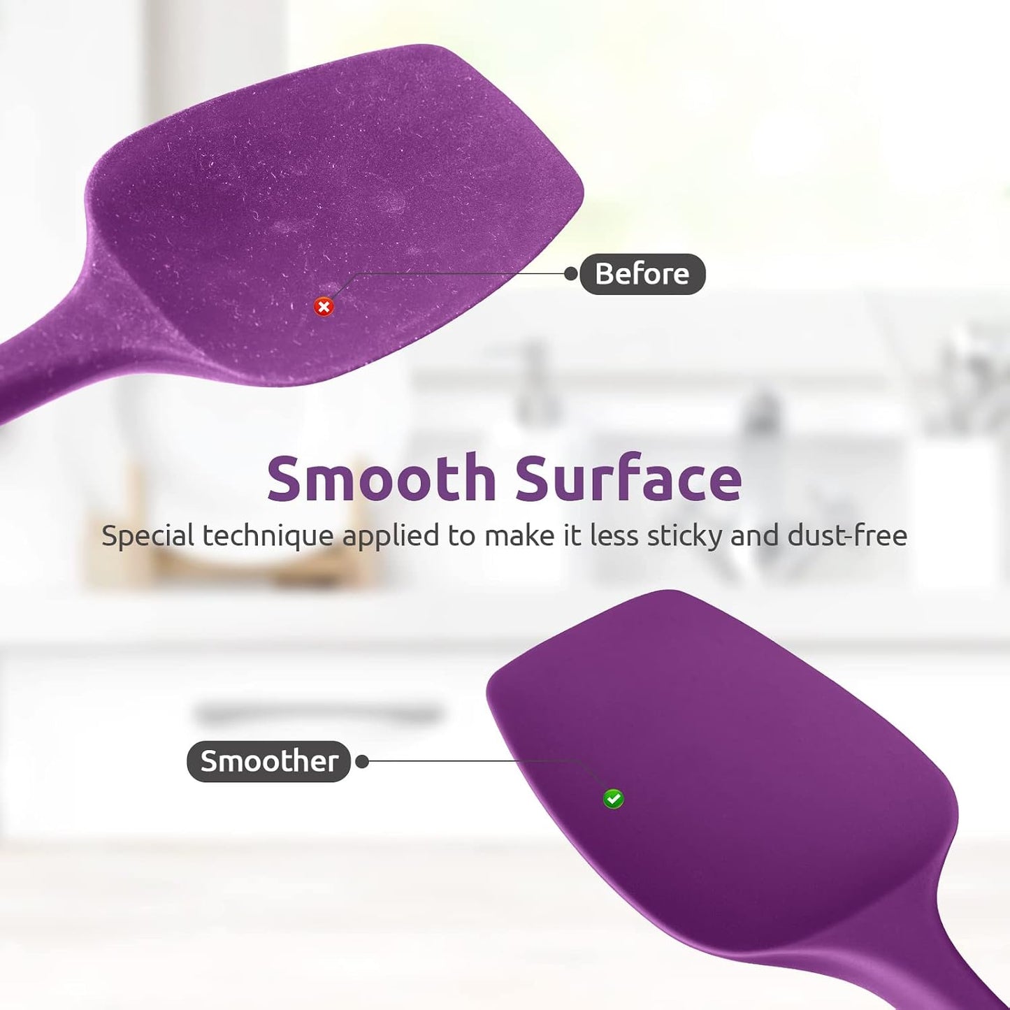 Heat Resistant Silicone Spatula Set: U-Taste 600ºF High Temp Seamless Food Grade Utensil, Flexible Rubber Silicon Kitchen Cooking Mixing Baking Scraper for Nonstick Cookware Set of 4 (Aqua Sky)