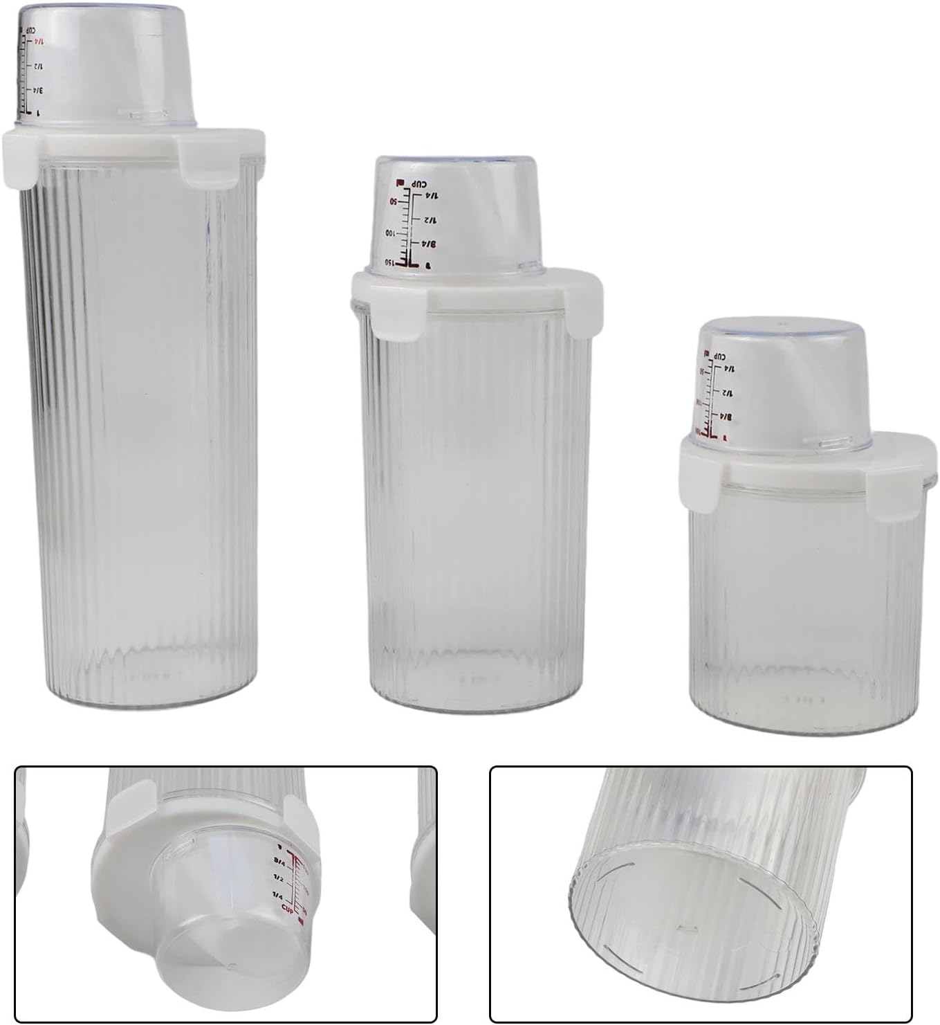 Cereal And Rice Storage Container With Airtight Lid, Pour Spout, And Measuring Cup For Dry Food, Grains Flour Sugar Snacks Pet Food (Large)