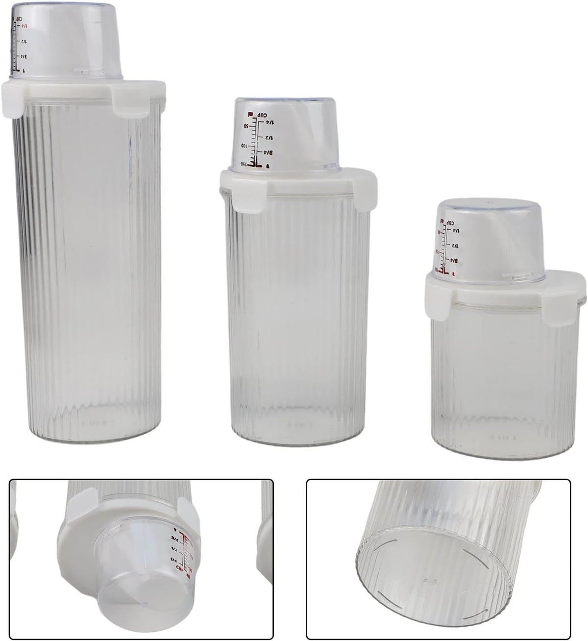 Cereal And Rice Storage Container With Airtight Lid, Pour Spout, And Measuring Cup For Dry Food, Grains Flour Sugar Snacks Pet Food (Small)
