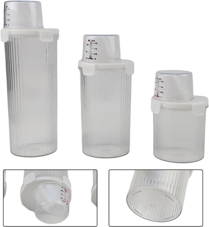 Cereal And Rice Storage Container With Airtight Lid, Pour Spout, And Measuring Cup For Dry Food, Grains Flour Sugar Snacks Pet Food (Small)