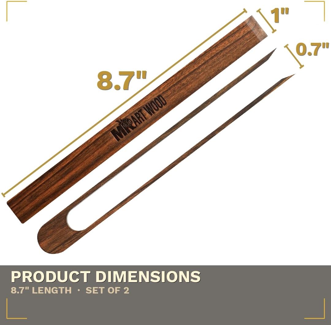 Magnetic Dark Wood Toaster Tongs, Set of 2 – 8.7-Inch Kitchen Tongs for Toast, Bagels, Bacon, Muffins & BBQ | Non-Toxic, Glue-Free Hardwood with Magnetic Storage Holder