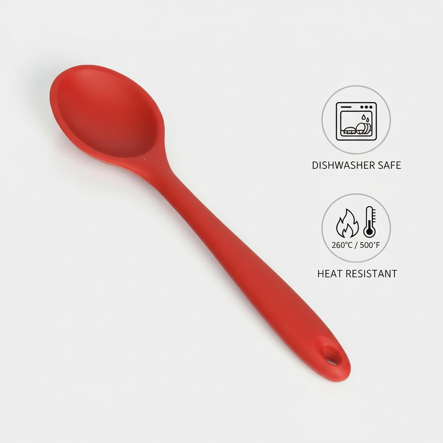 Farberware Professional Silicone Cooking Spoon – Heat Resistant to 450F, Safe for Nonstick Cookware – 11.5 Inch Kitchen Utensil for Stirring, Mixing, Basting, and Serving, Dishwasher Safe