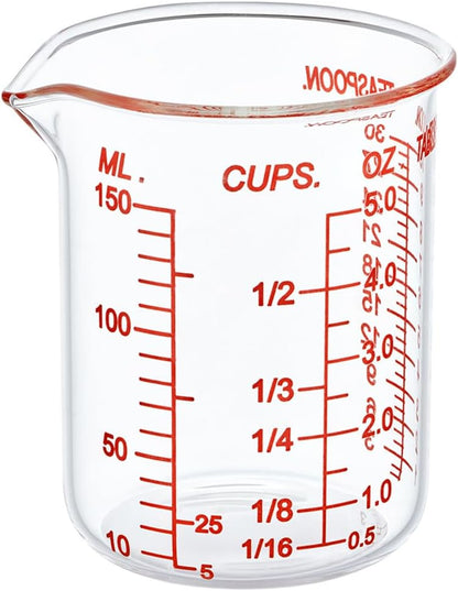 3 Piece Glass Measuring Cup Set, Includes 1/2-Cup, 1-Cup, and 2-Cup High Borosilicate Glasss Liquid Measuring Cups, Dishwasher, Freezer, Microwave, and Preheated Oven Safe, Essential Kitchen Tools