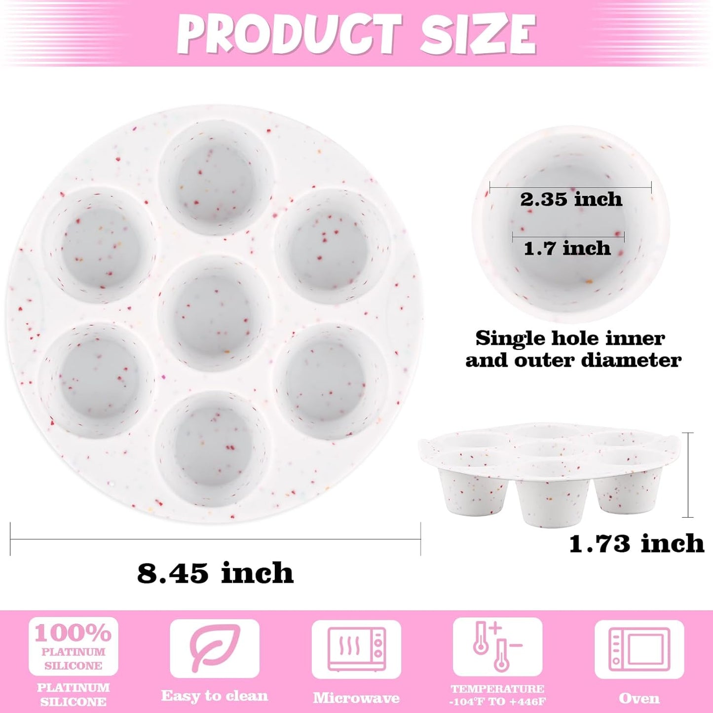 Sakolla 2 Pack Silicone Egg Bite Molds for Air Fryer, Nonstick 7 Cups Air Fryer Muffin Pan for Baking Egg Bite, Mini Muffins, Tart, Mini Cupcake and Quiche (Pink + Green)