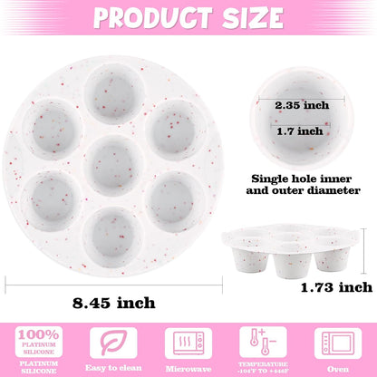 Sakolla 2 Pack Silicone Egg Bite Molds for Air Fryer, Nonstick 7 Cups Air Fryer Muffin Pan for Baking Egg Bite, Mini Muffins, Tart, Mini Cupcake and Quiche (Pink + Green)