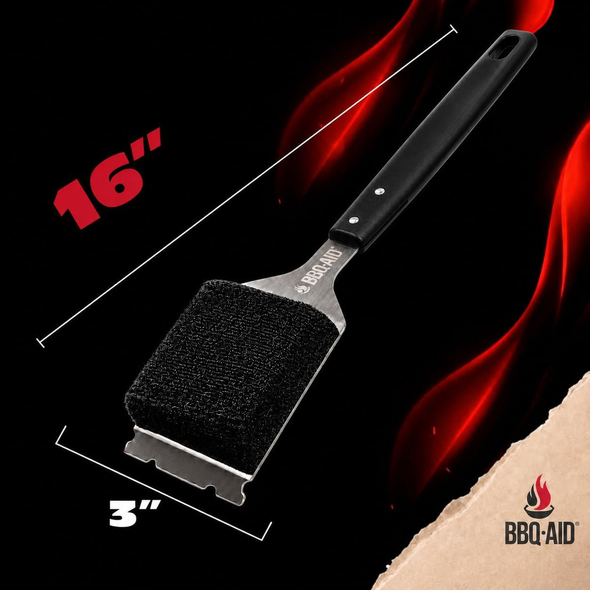 Bristle Free Grill Brush Cleaner and Scraper for Barbecue, Replaceable Head