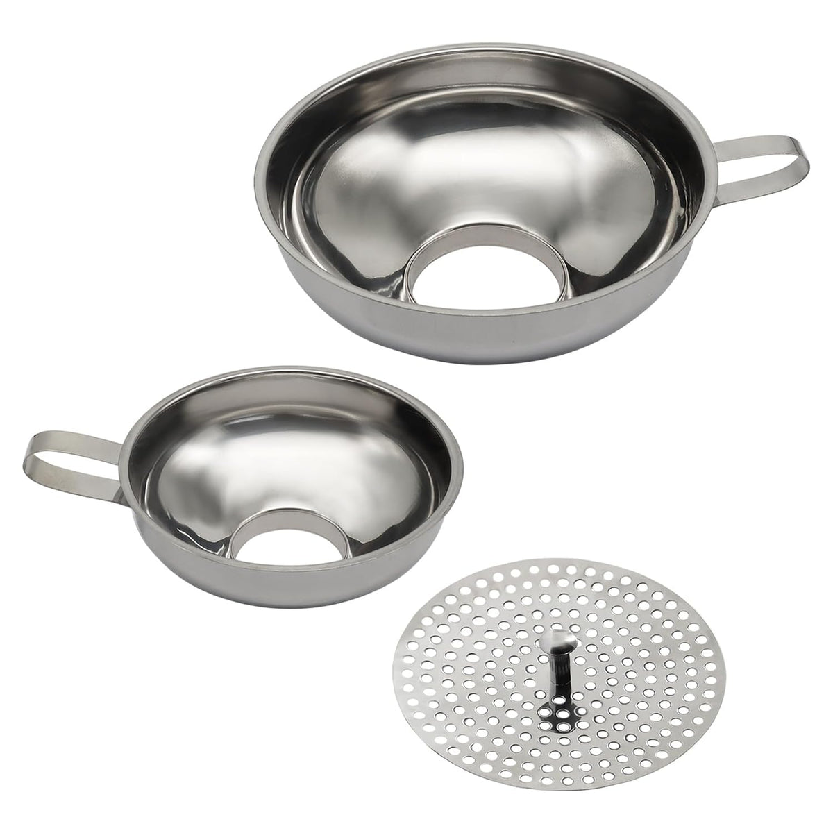 Stainless Steel Wide Mouth Canning Funnel, 2 Pcs