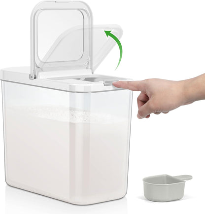 TBMAXS Versatile Storage Container Bin with Pop-up Lid & Scoop, Rice Flour Container Dog Cat Food Storage Container, Laundry Room Organization Household Essentials Kitchen Pantry Organizers