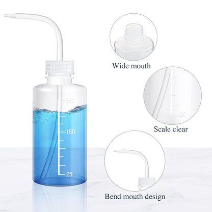 Sawysine 12 Pcs Lab Squeeze Bottle 250ml Plastic Safety Wash Bottles, Clear