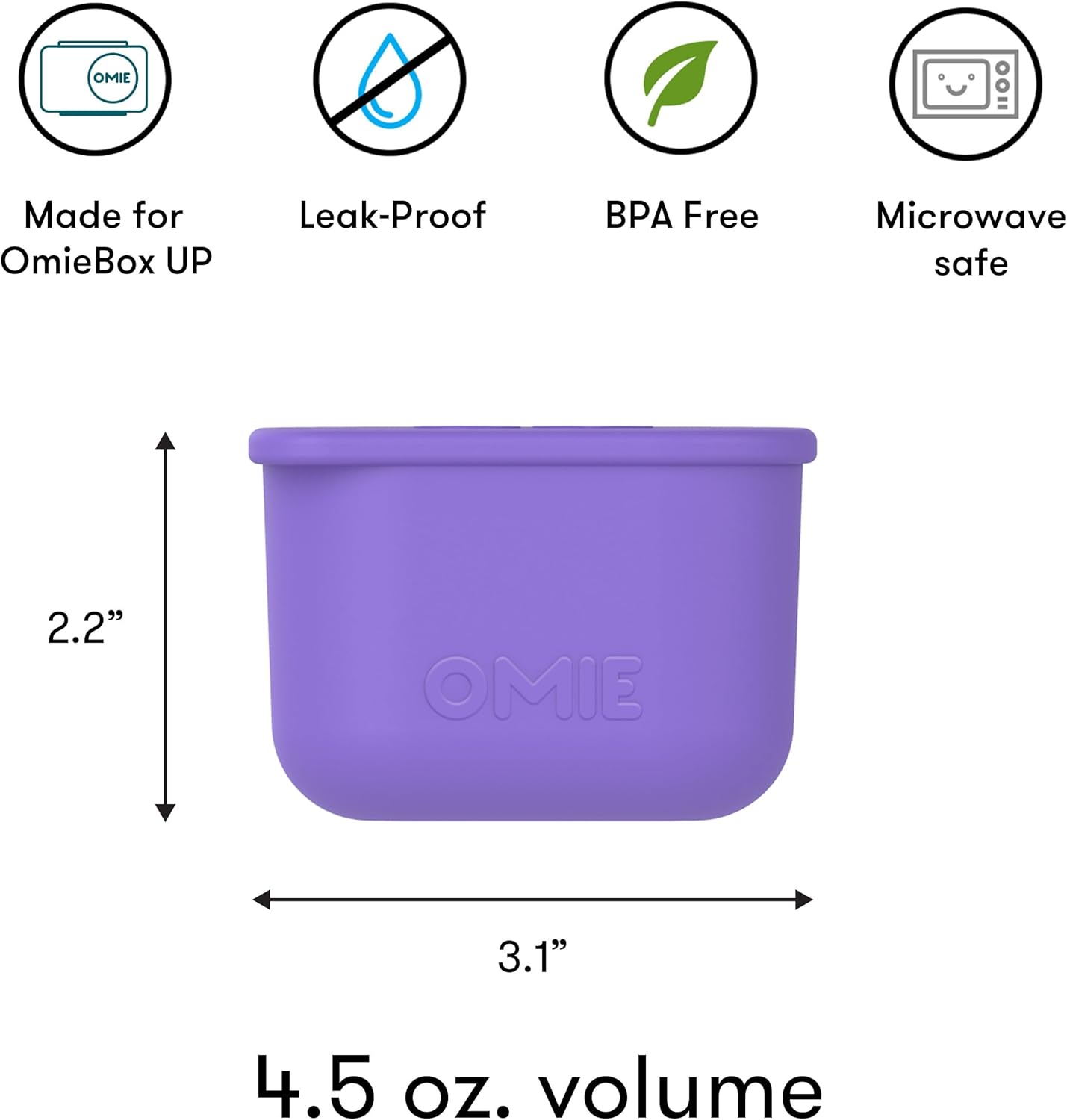 OmieBox (2 pack) Leakproof Dips Containers To Go, Salad Dressing Container, Condiment Container with Lids - Food Safe Silicone - 4 ounces (Blue/Lime)