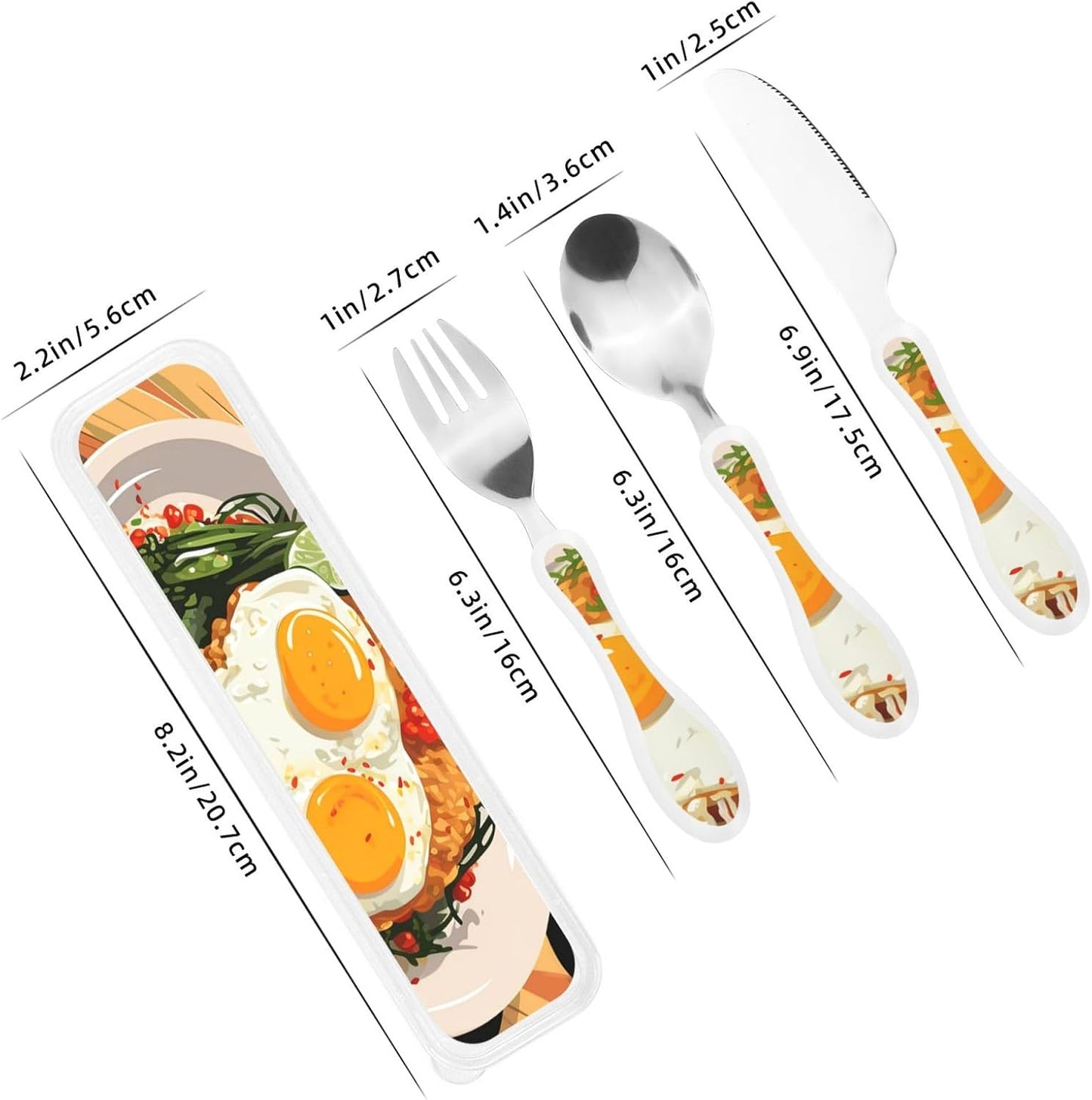 Stainless Steel Kids Silverware Set, White Food Utensil Set Reusable Children Safe Knife Spoon Fork Set With Storage Case Dishwasher Safe For Lunch, Travel Outdoors