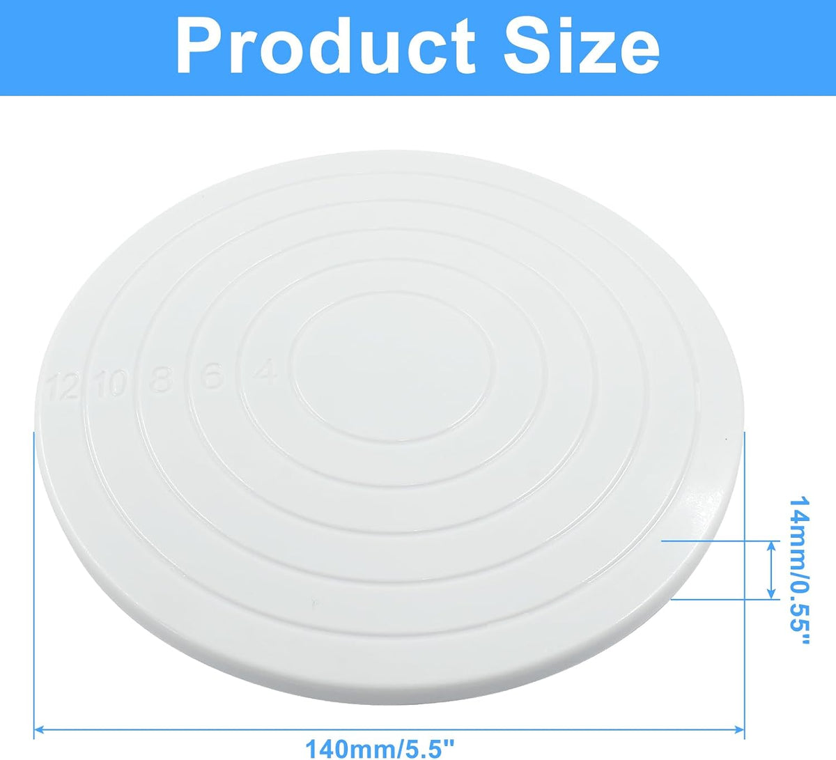 Bonsicoky Cake Decorating Turntable, 5.5 Inch, White