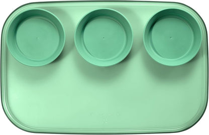 madesmart dipware 3 Bowl Serving Tray, Stackable & Removable Dip Bowls for Charcuterie, Guacomole, Snacks, Veggies, Premium Dishwasher & Microwave Safe, Multipurpose Plate & Bowl, Olive