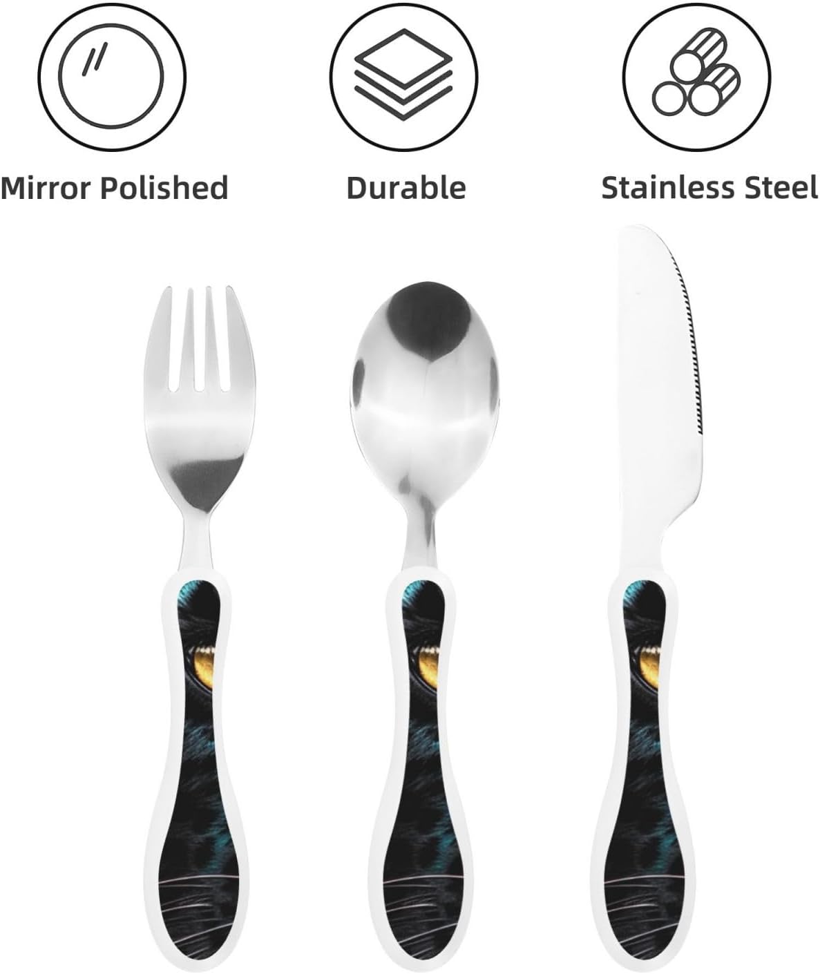 3-Piece Kids Silverware Set With Storage Case, Stainless Steel Reusable Children Safe Knife Spoon Fork Set Blue Active Girl Running Sunset Children Flatware Set For Kids Lunch Box - Colors C