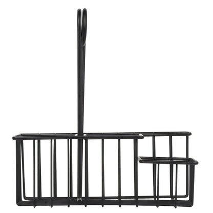 G.E.T. 4 Compartment Condiment Caddy, Teflon Coated, 8" x 6.5", Black (Pack of 12)