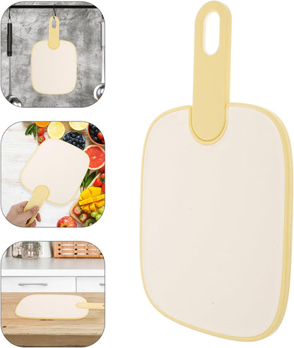 UKCOCO Reusable Non-slip Plastic Cutting Board for Kitchen Multipurpose Chopping Mat for Fruits Veggies Meat Small Cream Yellow Food Prep Board for Home Restaurant Hotel and Supermarket
