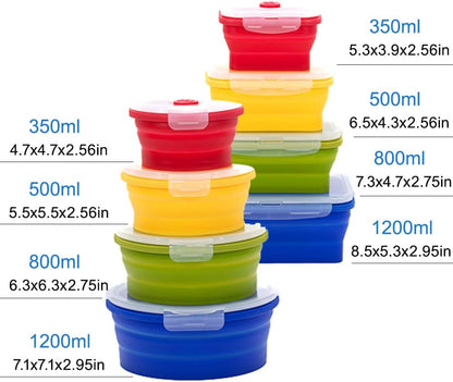 Collapsible Silicone Food Storage Container Set (INDIGO)