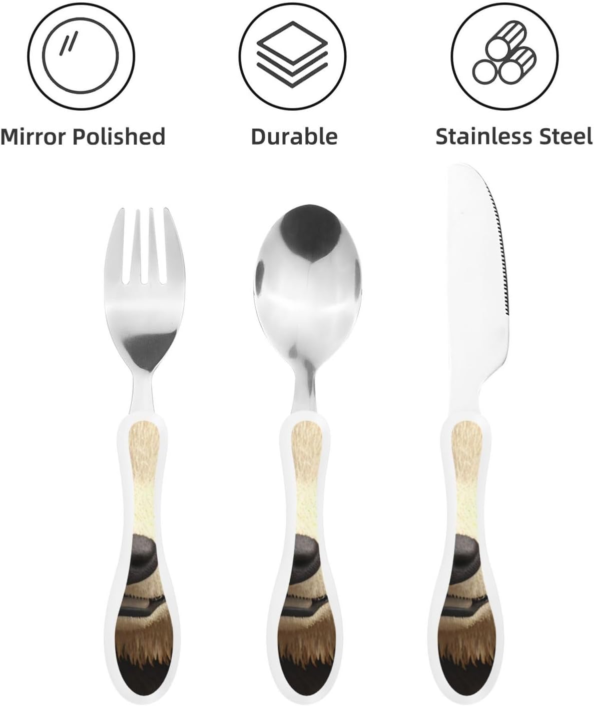 3-Piece Kids Silverware Set With Storage Case, Stainless Steel Reusable Children Safe Knife Spoon Fork Set Blue Active Girl Running Sunset Children Flatware Set For Kids Lunch Box - Colors B