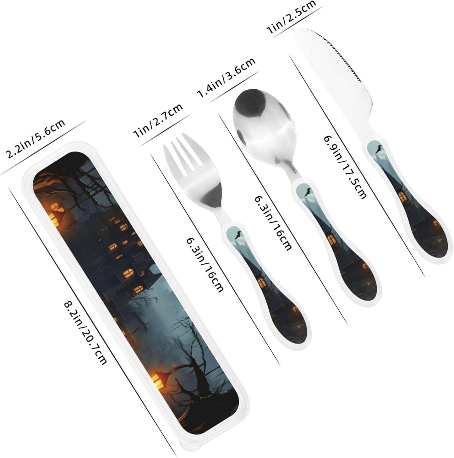 3-Piece Kids Silverware Set With Storage Case, Stainless Steel Reusable Children Safe Knife Spoon Fork Set Fashion Striped Children Flatware Set For Kids Lunch Box