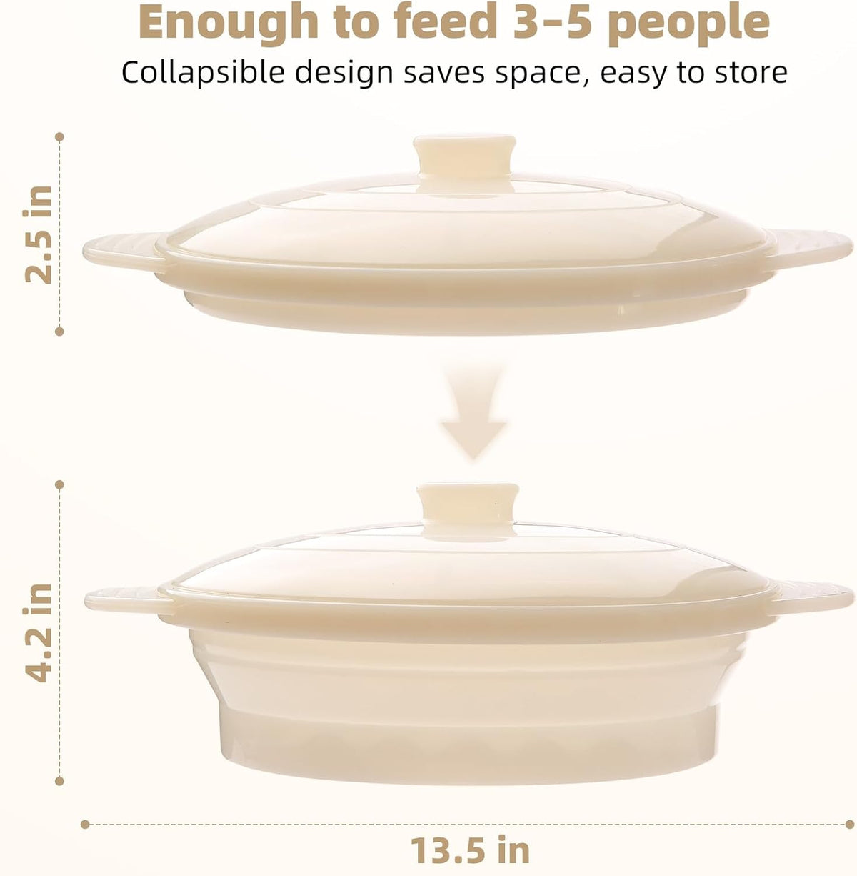Silicone Microwave Steamer Collapsible Cooker for Vegetables Fish Prep Meal