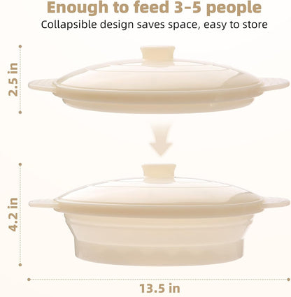 Silicone Microwave Steamer Collapsible Cooker for Vegetables Fish Prep Meal