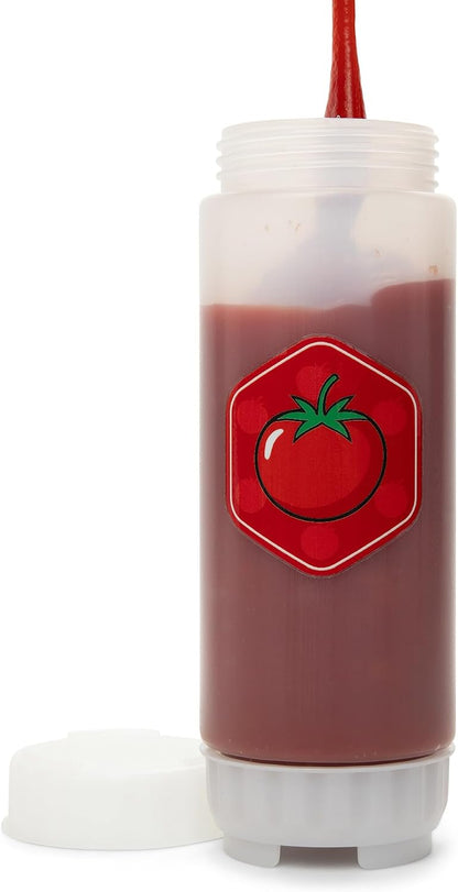 No‑Drip FIFO BBQ Sauce Squeeze Bottle – 18oz BPA-Free Refillable Dispenser with White Twist Cap for Mess-Free Pouring – Ideal for Barbecue, Glazes, Honey Mustard, Marinades, Teriyaki