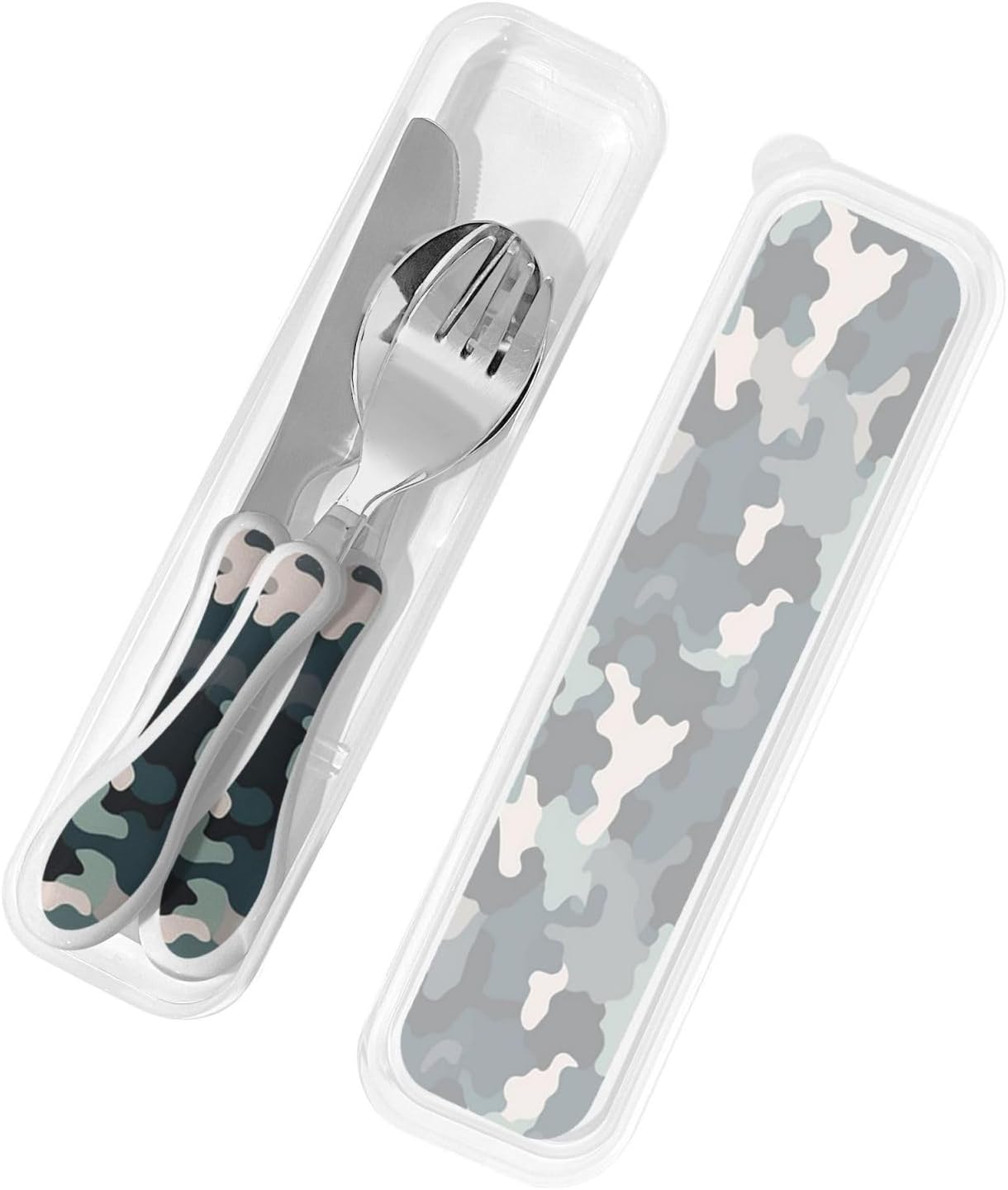 3-Piece Kids Silverware Set With Storage Case, Stainless Steel Reusable Children Safe Knife Spoon Fork Set Butterfly On Beautiful Flower Children Flatware Set For Kids Lunch Box