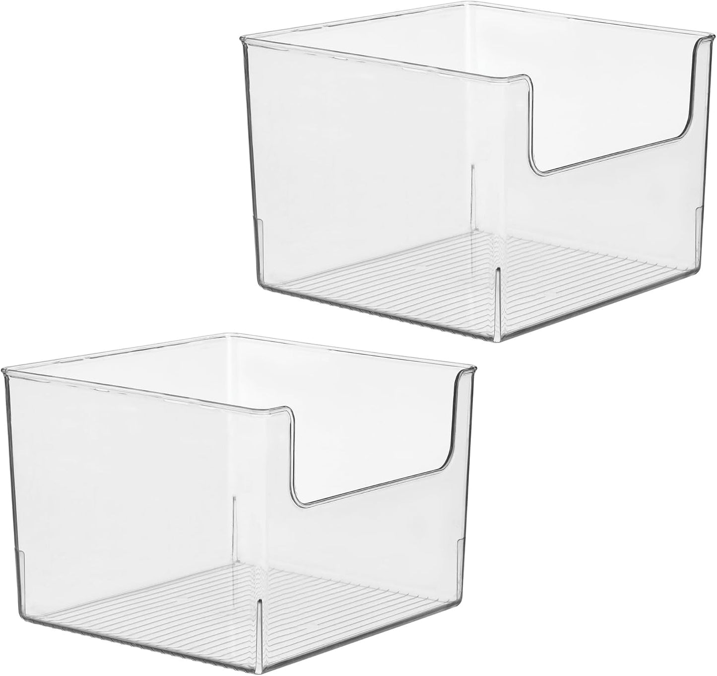 iDesign Open-Front Storage Bin, Clear | Kitchen, Pantry, Bathroom, Home Office, Made in USA